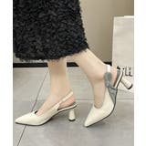 アイボリー | ハイヒールパンプス ポインテッドトゥ配色 | Miniministore