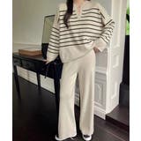 アイボリー | ニットセットアップ トップスパンツセット | Miniministore