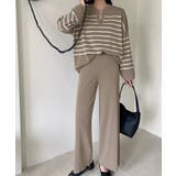 モカ | ニットセットアップ トップスパンツセット | Miniministore