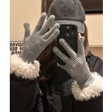 グレー | スマホ対応手袋 暖かい ボア袖グローブ冬 | Miniministore