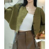 グリーン | ドルマンニットトップス ショート丈ニット | Miniministore