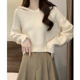 アイボリー | ニットパーカーフード付き ニットセーター | Miniministore