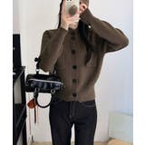 ブラウン | ショート丈ニットカーディガンポケット付き | Miniministore