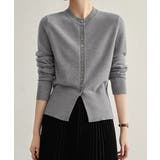 グレー | ニットセーターフロントボタンニットカーデ | Miniministore
