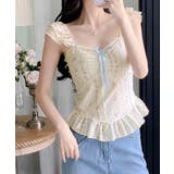 スカイブルー | 花柄レースキャミトップス大人フェミニン春夏ノースリーブトップス シアービスチェシ… | SUNSHINE CLOSET