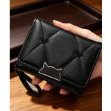 ブラック | ミニ財布レディース三つ折りコンパクト財布 | Miniministore