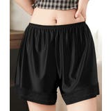 ブラック | サテンペチコートレース切り替えペチパンツ | SUNSHINE CLOSET