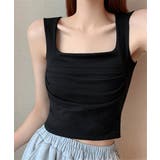 ブラック | カップ付き タンクトップ スクエアネック | ANGELCLOSET