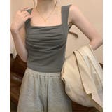 ダークグレー | カップ付き タンクトップ スクエアネック | ANGELCLOSET
