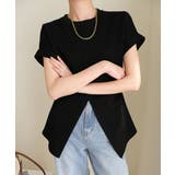 ブラック | フロントスリットtシャツレディース韓国風 | ANGELCLOSET