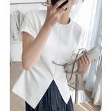 ホワイト | フロントスリットtシャツレディース韓国風 | ANGELCLOSET