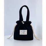 ブラック | ミニトートバッグ コーデュロイ巾着鞄軽量 | Miniministore
