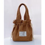 キャメル | ミニトートバッグ コーデュロイ巾着鞄軽量 | Miniministore