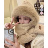 ニット帽子 マフラー手袋一体型ファー帽子 | Miniministore | 詳細画像1 