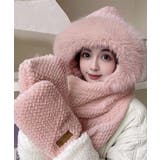 ニット帽子 マフラー手袋一体型ファー帽子 | Miniministore | 詳細画像12 
