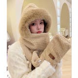 ニット帽子 マフラー手袋一体型ファー帽子 | Miniministore | 詳細画像3 