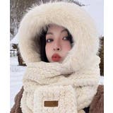 ニット帽子 マフラー手袋一体型ファー帽子 | Miniministore | 詳細画像7 
