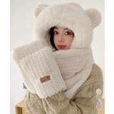 くま耳ニット帽子 マフラー 手袋 一体型 | Miniministore | 詳細画像1 
