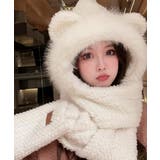 くま耳ニット帽子 マフラー 手袋 一体型 | Miniministore | 詳細画像2 