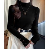 モックネック ニットトップス 長袖秋冬服 | Miniministore | 詳細画像4 