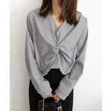 フロントねじり シャツブラウス Vネック | Miniministore | 詳細画像12