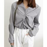 フロントねじり シャツブラウス Vネック | Miniministore | 詳細画像13