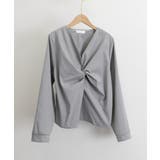 フロントねじり シャツブラウス Vネック | Miniministore | 詳細画像17