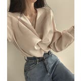フロントねじり シャツブラウス Vネック | Miniministore | 詳細画像2