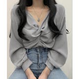 フロントねじり シャツブラウス Vネック | Miniministore | 詳細画像7