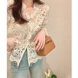 総レースブラウスVネックシースルーシャツ | Miniministore | 詳細画像5 