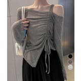 ワンオフショルダーTシャツギャザー 長袖 | Miniministore | 詳細画像1 