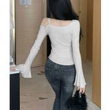 ワンオフショルダーTシャツギャザー 長袖 | Miniministore | 詳細画像10 