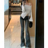 ワンオフショルダーTシャツギャザー 長袖 | Miniministore | 詳細画像9 