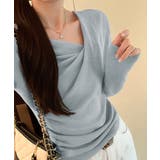 長袖ドレープニットトップス Vネック秋冬 | Miniministore | 詳細画像8 