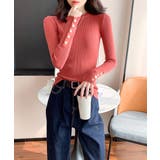 袖ボタン リブニットトップス レディース | Miniministore | 詳細画像31 