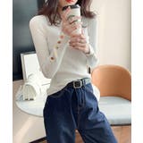 袖ボタン リブニットトップス レディース | Miniministore | 詳細画像9 