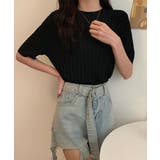 サマーニットトップス半袖 カットソー夏服 | Miniministore | 詳細画像4