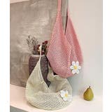 トートバッグ花モチーフ付き編みバッグ軽量 | Miniministore | 詳細画像17 