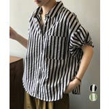ストライプ半袖シャツレディース体型カバー | Miniministore | 詳細画像1