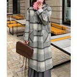トグルボタンロングコートチェック柄コート | Miniministore | 詳細画像1 