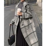 トグルボタンロングコートチェック柄コート | Miniministore | 詳細画像10 