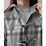 トグルボタンロングコートチェック柄コート | Miniministore | 詳細画像16 