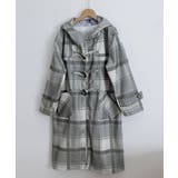 トグルボタンロングコートチェック柄コート | Miniministore | 詳細画像18 
