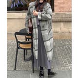 トグルボタンロングコートチェック柄コート | Miniministore | 詳細画像9 