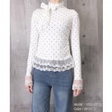 ドット柄 レースフリルトップスハイネック | Miniministore | 詳細画像14 