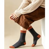 配色リブクルーソックスレディース靴下定番 | Miniministore | 詳細画像8