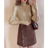 ボトルネックニットトップス 袖口金ボタン | Miniministore | 詳細画像13 