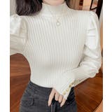 ボトルネックニットトップス 袖口金ボタン | Miniministore | 詳細画像5 