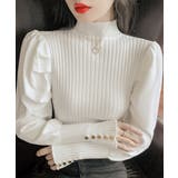 ボトルネックニットトップス 袖口金ボタン | Miniministore | 詳細画像6 