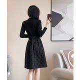 リボン柄フレアワンピース ウエストマーク | Miniministore | 詳細画像5 